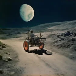 Moon Beetle, Moon Landscape with Craters 2