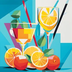Poster of Lemons, Cocktails with Lemons, Mint 3