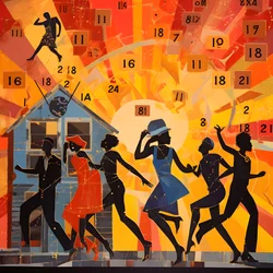 Colorful People Dancing in a Sunlit Area, Dancing with Stars and Suns 4