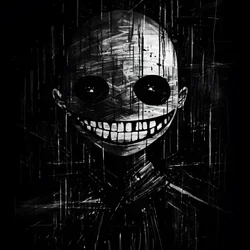 The Smiling Face is Drawn on Black Paper 1