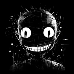 The Smiling Face is Drawn on Black Paper 2