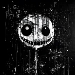 The Smiling Face is Drawn on Black Paper 4
