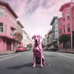 A Pink Dog in the Middle of San Francisco 1