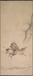 A Samurai on Horseback, 17th Century