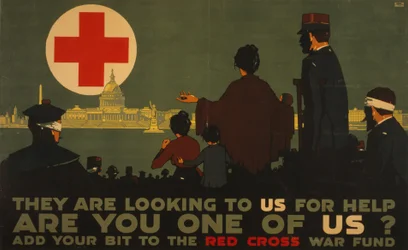 They are Looking to Us for Help, World War One Poster for the Red Cross