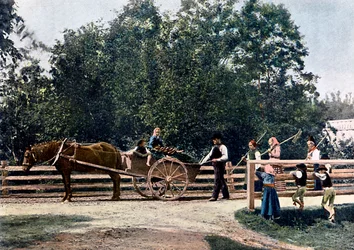 Peasants at the end of the harvest, Sweden