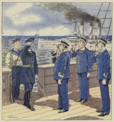 Visit of a merchant ship by a Russian officer