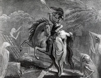 Lenore Riding with Death, Illustration for the Poem Lenore by Gottfried Augustus Burger