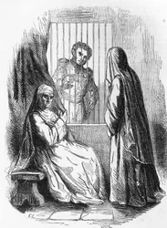 Illustration for Duchess Of Langeais, novel by Honore de Balzac from multi-volume collection entitled Human Comedy, engraving by Laisne