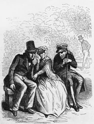 Illustration for Father Goriot, novel by Honore de Balzac from multi-volume collection entitled Human Comedy, engraving by Laisne