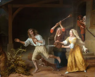 The expulsion of the prodigal son from the brothel