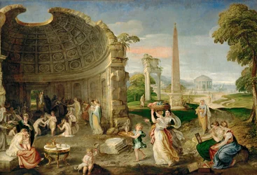 Landscape with Antique Ruins and Bathing Women