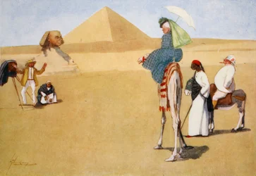 Posing at the Pyramids, from The Light Side of Egypt, 1908