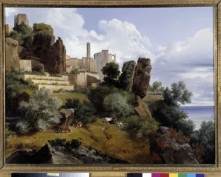 View of Roquebrune, Italy