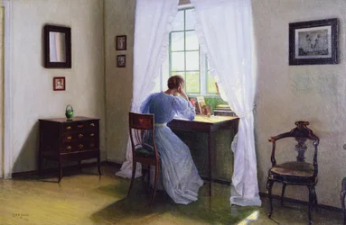 Woman in front of the window
