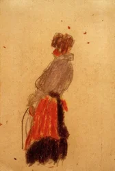 Untitled (Standing with Orange Apron)