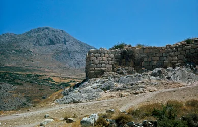 The walls of the acropolis: site of the ancient city of Mycenae (1500-1100 BC)