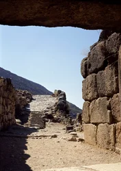 View of the alley from the Gate of the Lions, Mycenae