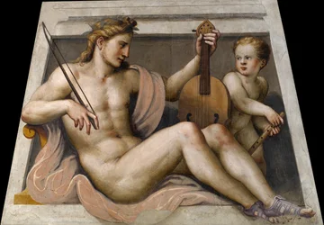 Apollo with Cupid by Lattanzio Gambara