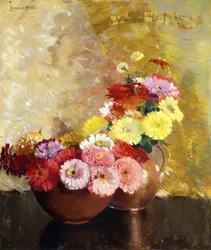 Zinnias and Copper