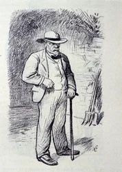 Portrait of Louis Pasteur (1822-1895) in his property in Villeneuve-l