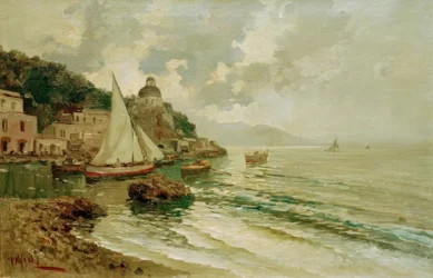 Summer Adriatic Coast with Fishing Boats