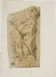 Kneeling Female Saint in Profile