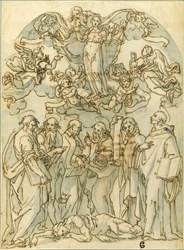 Virgin in Glory with Saints including St. John at their Feet