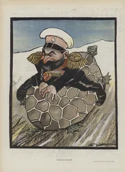 Aleksey Kuropatkin, Russian Minister of War. Illustration for Le Rire