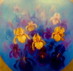 Blue and Gold Irises