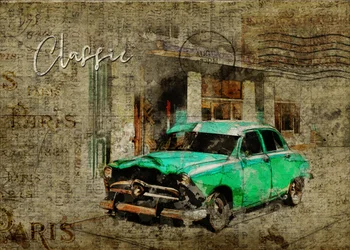 Classic Green Paris Car