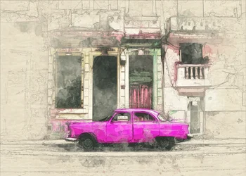 Pink Vintage Street Car