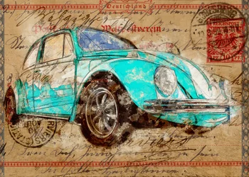 Teal Beetle Postcard