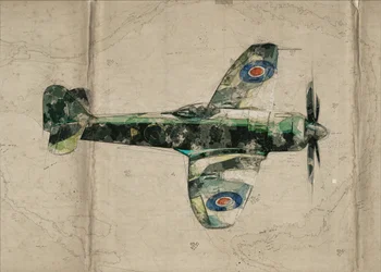 Vintage Fighter Plane Map