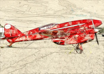 Vintage Red Propeller Plane