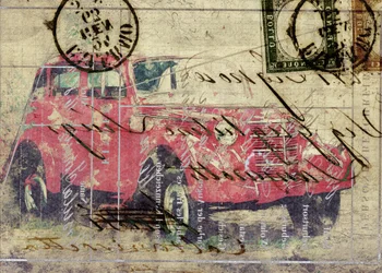 Vintage Red Truck Post