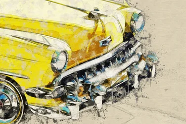 Yellow Chrome Classic Car