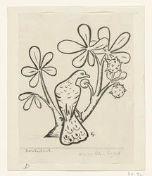 Dove on a Branch of a Chestnut Tree