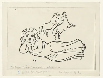 Reclining Woman with Two Horses