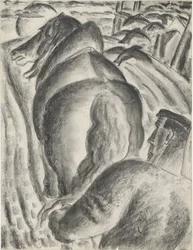 Farmer with Plow and Draft Horse