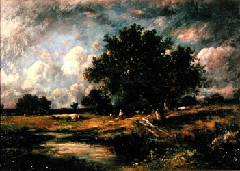 Landscape with cows and figures