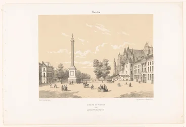View of Place Maréchal-Foch and Cours Saint-Pierre in Nantes (Contemporary France)