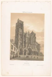 View of the facade of the cathedral in Bourges