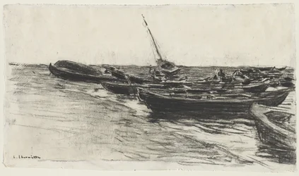 Fishing Boats on the Beach at Étretat