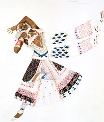 Bayadere Costume Design for Le Dieu Bleu (The Blue God)