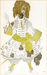 Black guard costume design from ‘The Designs of Léon Bakst for The Sleeping Princess’