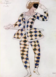 Costume design for Harlequin, from Sleeping Beauty