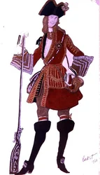 Costume design for Prince Charming Hunting, from Sleeping Beauty
