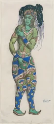 Costume Design for the Ballet Blue God by R. Hahn, 1911