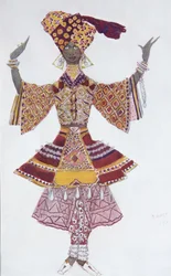Costume design for the Ballet Blue God by R. Hahn, 1912